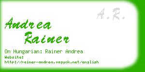 andrea rainer business card